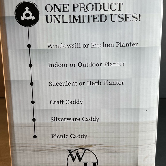 WH Walford Home Décor - Galvanized Metal Flower Pot Planters with Handles T56 - Picture 3 of 12